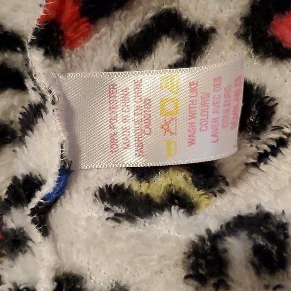 JULES and James Black White Plush Terrycloth Hooded Bathrobe size S/M - Picture 9 of 13